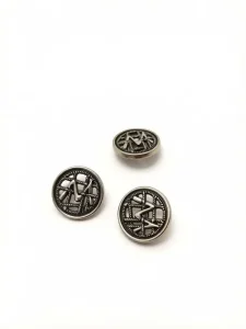 Gunmetal Letter M Hollow Out Eco Friendly Logo Snap Button Braided Edge Metal Covered Button Business Suit Overcoat Hardware