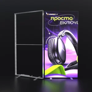 HAWK Aluminum Rectangle Seg Lightbox Stand Modular Tradeshow Exhibition Booth Tension Fabric Backdrop High Brightness Decorative
