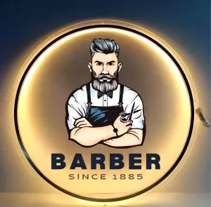 Hair Salon Shop Name SignBoard Custom 3D Light Logo Interior Signage Indoor Wall Panel Backlit Acrylic Sign for Office Reception