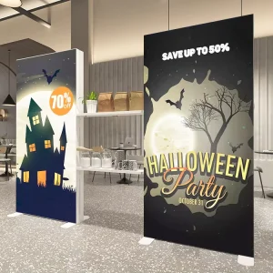 Halloween Modular Fabric Retail Frameless Advertising Lightbox with Shelves LED SEG Light Box Portable Promotion Backdrop