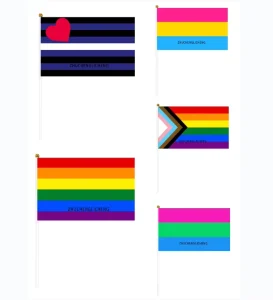 Hand Flag Rainbow Mini Flags Rainbow Pride Flags on Stick Handheld Pride Flags Cheering Hand Held Waving Flag