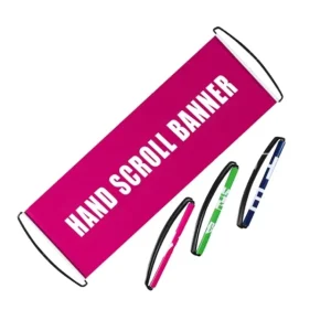 Hand Held Flag Advertising Sports Fan Cheering Retractable Scrolling Pull Out Banner