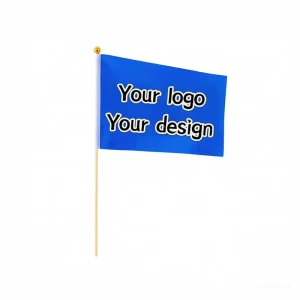 Hand held Rectangle Colorful Flags for Events Performances Outdoor Advertising Custom Logo and Size Material Hand Waving
