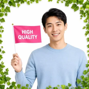 Handheld Banner Hand Flag on Stick Factory Direct Premium Satin 14x21cm Basketball Game