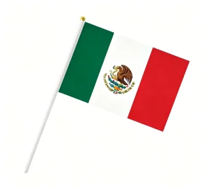 Handheld National Flags Durable Digital Printed Polyester Stick Flags with Acrylic Pole for Fans Cheering