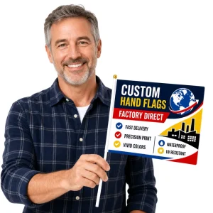 Handheld Waving Flag Durable 21x14cm for Cheerleading Double Sided Print