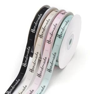 Handmade Custom 12 mm 1/2 Inch Satin Ribbon Custom logo 100% Polyester Ruban Satin Ribbon
