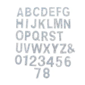 Handmade Shiny Glitter Crystal Rhinestone Patches Hot Fix 3D Eco-Friendly Nickel-Free DIY Decoration Letter Stickers Adhesive