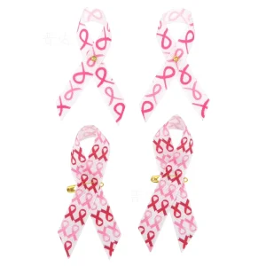 Hanfan Golden Pin Public Welfare Activity Bow Red Ribbon AIDS Logo Wearing Badge Satin 100% Polyester