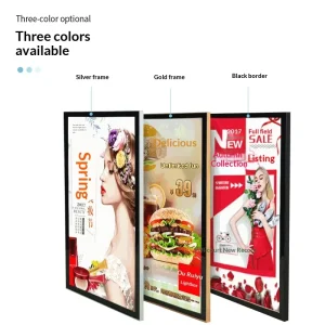 Hanging Advertising Light Box Aluminum Shopping Malls Restaurants LED Illuminated Letters Magnetic Ultra Thin High Definition