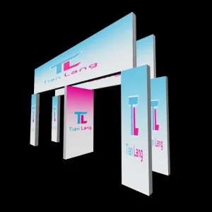 Hanging Brand Sign Space Saving Ceiling Suspended Light Box Double Sided Fabric Display for Trade Show High Visibility