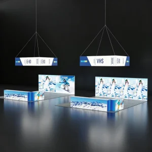 Hanging Exhibition Light Box 3x3m Trade Show Ceiling Wire Kit Double Sided Hall Booth 360° Branding