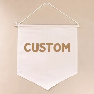 Hanging Flag Wrinkle Resistant Polyester Retail Shop Mall Interior Wall Hanging Promotional Display Pennant Flag