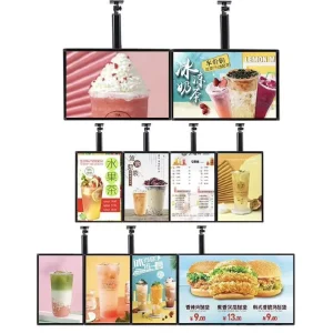 Hanging Menu Wall Mounted HD Screen LCD Advertising Display Electronic Digital Menu Board for Restaurant Cafe Shop