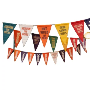 Hanging Mini Rectangle Pennant Party Decorative Flags Bunting Banner Custom Logo String Flag on String Textile Triangle