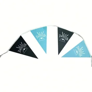 Hanging Mini Rectangle Pennant Party Decorative Flags Bunting Banner Custom Logo String Flag on String Textile Triangle
