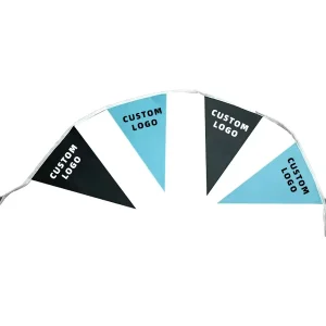 Hanging Mini Rectangle Pennant Party Decorative Flags Bunting Banner Custom Logo String Flag on String Textile Triangle