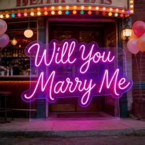 Happy Birthday Neon Sign Custom Neon Sign Logo Will You Marry Me Neon Sign for Wedding Event Decorations