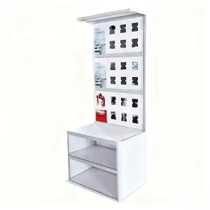Hardware Store Custom Logo Aluminum Alloy Frame Downlight Display Floor Standing Electrical Switch Display Stand
