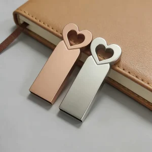Heart Hollow USB Flash Drive Cover Scratch Resistant Aluminum Keychain Compatible Gift Box Included 30 Day Warranty