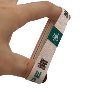 Heat Transfer Printing Fashion Polyester Woven Label Stitched Bracelet Wrist Band