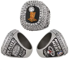 Heat Wade Miami Alloy Men’s Jewelry Championship Anniversary Custom Silver Plated Ring