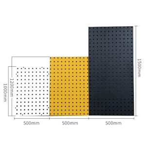 Heavy Duty 1.5mm Black Magnetic Slatwall Compatible Metal Pegboard for Tool Organization Bathroom Kitchen Living Room Garage