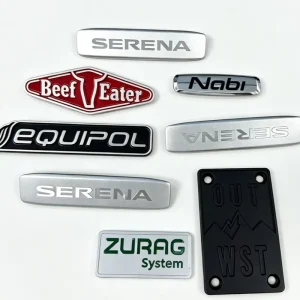 Heavy Duty 2mm Thick Customizable Aluminum Nameplate Casting Embossed Metal Badge Letterpress Printed Auto Furniture Machinery