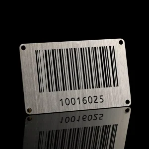 Heavy Duty Brushed Metal Nameplate Custom Engraved Barcode Serial Number Identification Label Tag for Industrial Assets Sign