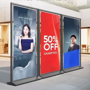 Heavy Duty Detachable Door Type Display Stand Floor Standing 80*180 Metal Advertising Retractable Roll Up Banner Stand