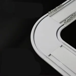 Heavy Duty Double Aluminum Curtain Track 6mm Ultra thin Ceiling Surface Mounted Rail for Hotel Office Project