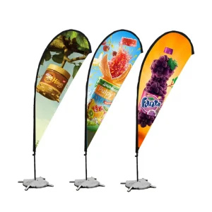 Heavy Duty Easy Assembly Portable Pop Up Feather Flag Instant Setup Straight Flag for Stations and Highway Advertising