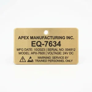 Heavy Duty Equipment Identification Tags Stainless Steel Machinery Name Plates Custom Laser Engraving Asset Tracking Labels