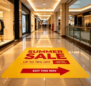 Heavy Duty Floor Sticker Anti Slip PVC Floor Decal Custom Printed Logo for Retail Shop Mall Promotion Wayfinding Signage