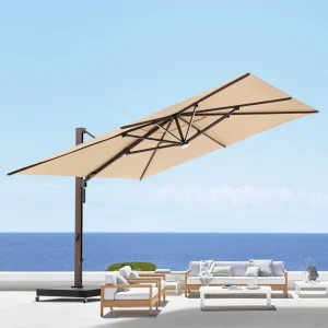 Heavy Duty Garden Sun Solar Power Custom Advertising Large Cantilever Patio Motorized Lightweight Outdoor Umbrella