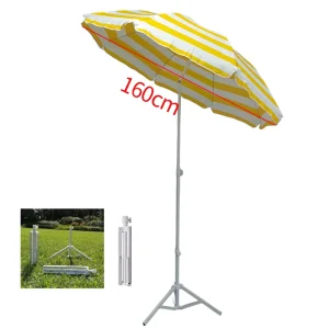 Heavy Duty Market Large Strong Outdoor Sun Big Fringe Striped Outdoor Beach Parasols Umbrella with Stand for Outdoor