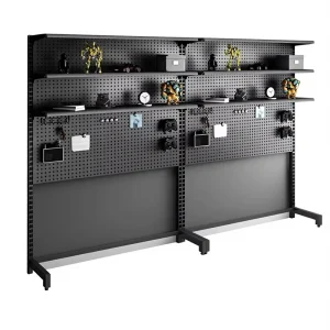 Heavy Duty Modular Metal Pegboard Shelving Unit Industrial Stand Storage Rack Organizer for Garage Workshop Retail Store Display