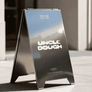 Heavy Duty Stainless Steel Pavement Sign Double Sided Sidewalk Board for Shop and Storefront Advertising