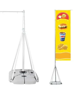 Heavy Duty Water Base Telescopic Beach Flag Pole Kit Portable Outdoor Advertising Feather Flag Stand for Business Promotion