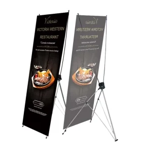 Heavy Duty X Stand Aluminum Alloy Frame 4 Color Printed for Supermarket Store