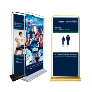 Heavy and Thickened Metal Door Type Display Frame 80*180 60*160 Foldable Billboard Picture Hanging Stand