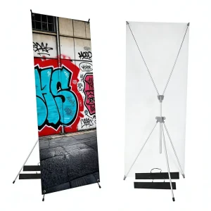 Height Adjustable Type European Style Silver Aluminum X Banner Stand Poster Stand Advertising Sign Promotion Banner Display