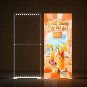 High Bright Frameless Slim LED Large Double Sided Trade Show Display Standing Advertising Textile Light Box SEG Fabric Light Box