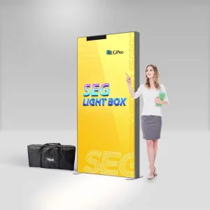 High Bright Frameless Slim LED Large Double Sided TradeShow Display Standing Advertising Textile LightBox Fabric Light Box
