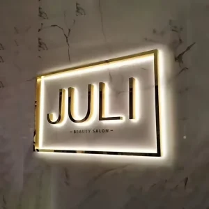 High Brightness Custom LED Advertising Acrylic Stainless Steel 3D Backlit Mini Logo Illuminated Sign IP65 Decoration Lighting