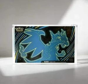 High Clear Anti Yellow Anti UV Blue Light Magnetic Acrylic Case for Pokemen Mega Charizard UPC PTCG Ultra Premium Collection Box