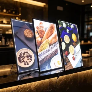 High Contrast 10000:1 Aluminum Advertising Light Box 110-220V Input Voltage for Fast Food Indoor Poster Display Application