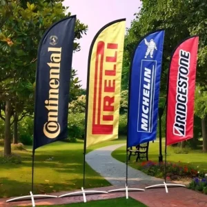 High Definition 60x240cm 3.4m Custom Durable Polyester Feather Pennant Flag Fiberglass Waterproof Roadside Commercial Use Beach