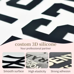 High Density 3D Silicone Rubber Patch for Garment Side Logo Waterproof Washable Soft Strong Adhesion Heat Transfer Printing