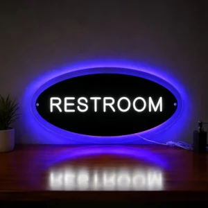 High Gloss Custom Backlit Acrylic Sign Round 3D Style for Small Business Logo Application in Nail Salon and Office